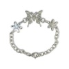 Stylish Ladies 8.5 Inch Butterfly and Flower Stainless Steel Bracelet