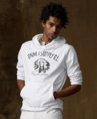 A distressed chief print and signature logo create a timeworn, vintage quality on a classic popover hoodie, crafted in sumptuously soft French terry for lightweight warmth. A distressed chief print and signature logo create a timeworn, vintage quality on a classic popover hoodie, crafted in sumptuously soft French terry for lightweight warmth.