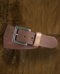 A rugged finishing touch to any laid-back look, this supple leather belt is artfully adorned with weathered beads for a tribal twist. A rugged finishing touch to any laid-back look, this supple leather belt is artfully adorned with weathered beads for a tribal twist.