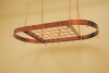 Oval Grid Pot Rack in Hammered Copper - Medium