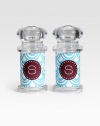 A set of transparent shakers boast curvy, modern lines to season every dish with individualized style. Salt & pepper not included Each: 5H X 2¼ diam. ImportedFOR PERSONALIZATION Select a quantity, then scroll down and click on PERSONALIZE & ADD TO BAG to choose and preview your monogramming options. Please allow 2 weeks for delivery.