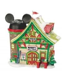 A destination for winter fun, Mickey's Ski & Skate chalet is beautifully decorated for the season with Christmas bells, wreaths and boughs of holly, inviting all the residents of Mickey's Village to come in and warm up. A destination for winter fun, Mickey's Ski & Skate chalet is beautifully decorated for the season with Christmas bells, wreaths and boughs of holly, inviting all the residents of Mickey's Village to come in and warm up.