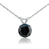 1 1/2ct Black Diamond Solitaire Necklace in 14k White Gold, 18 Chain [Jewelry]