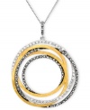 A shapely mix of sparkle and shine. Genevieve & Grace's chic circular pendant features a graduated design in sterling silver and 18k gold over sterling silver with glittering marcasite accents. Approximate length: 17 inches. Approximate drop: 1-7/8 inches.