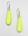 From the Lucite Collection. Sensuously sleek and smooth drops of hand-sculpted, hand-painted Lucite are simply stunning.LuciteGoldtoneDrop, about 1.75Width, about .5Ear wireMade in USA