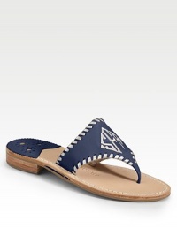EXCLUSIVELY OURS. Thong-style leather sandals are constructed with tribal inspiration and platinum whipstitch detail. Heel height, 1 Leather lining Leather/synthetic sole Made in USAFOR PERSONALIZATION Select a quantity, then scroll down and click on PERSONALIZE & ADD TO BAG to choose and preview your personalization options. Please allow 3 to 4 weeks for delivery. EXCLUSIVELY OURS. Thong-style leather sandals are constructed with tribal inspiration and platinum whipstitch detail. Heel height, 1 Leather lining Leather/synthetic sole Made in USAFOR PERSONALIZATION Select a quantity, then scroll down and click on PERSONALIZE & ADD TO BAG to choose and preview your personalization options. Please allow 3 to 4 weeks for delivery.