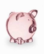 And this little piggy is pretty in pink, crafted in fine crystal from the tip of her snout to the curl of her tail. From Baccarat.