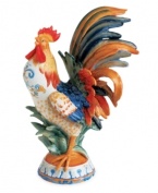 Cock-a-doodle-do! A great gift for a rooster collector or a colorful addition to your own decor, the bright, cheery feathers and carefully crafted detail set this rooster figurine apart.