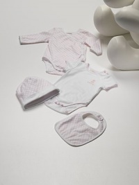 Style starts early with this soft cotton quartet, including two bodysuits, a bib and cap.Short sleeve bodysuit with embroidered teddy bear, snap shoulder and bottom snaps Long sleeve double-G print bodysuit with side and bottom snaps Double-G print bib with back snap closure Double-G print cap with contrast cuff Cotton; machine wash Made in Italy Style starts early with this soft cotton quartet, including two bodysuits, a bib and cap.Short sleeve bodysuit with embroidered teddy bear, snap shoulder and bottom snaps Long sleeve double-G print bodysuit with side and bottom snaps Double-G print bib with back snap closure Double-G print cap with contrast cuff Cotton; machine wash Made in Italy