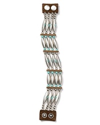 Lauren Ralph Lauren pays homage to Southwestern style with this suede and silver bracelet, accented by an evocative mix of turquoise beads. Lauren Ralph Lauren pays homage to Southwestern style with this suede and silver bracelet, accented by an evocative mix of turquoise beads.