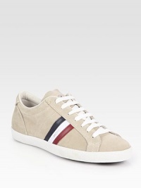 Contrasting stripes and the word Monaco enliven the side of this lace-up suede staple. Leather liningPadded insoleRubber soleMade in Italy Contrasting stripes and the word Monaco enliven the side of this lace-up suede staple. Leather liningPadded insoleRubber soleMade in Italy