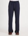 For the gentlemen who deserve the most of their downtime, this comfortable lounge pant shaped in stretch micromodal is a key essential.Elastic drawstring waistbandSide slash, back patch pocketsInseam, about 3395% micro modal/5% elastaneMachine washImported