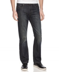 Turn to the dark side of denim style with these Kenneth Cole Reaction jeans. Turn to the dark side of denim style with these Kenneth Cole Reaction jeans.