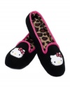 Hello Kitty slips into the smoking flat trend with these cozy, leopard print-lined slippers. They're absolutely purr-fect.