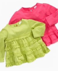Sweet and delicate tiered ruffle tee by First Impressions. Sweet and delicate tiered ruffle tee by First Impressions.