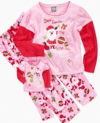 She will look so sweet in these holiday PJ's by Dollie & Me. With a sweet Santa print, a cozy fit and a matching set for her favorite friend, her and her dolly will be all sorts of jolly. She will look so sweet in these holiday PJ's by Dollie & Me. With a sweet Santa print, a cozy fit and a matching set for her favorite friend, her and her dolly will be all sorts of jolly.