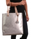 Michael Kors Jet Set Women's North South Handbag Purse Silver