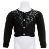 Bonnie Jean Girls 8/10 Black Sequin 4 Button Christmas Bolero Shrug