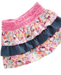 The more the merrier. She'll love being able to bring one of her favorite friends along when she's wearing this pretty Hello Kitty tiered skirt. (Clearance) The more the merrier. She'll love being able to bring one of her favorite friends along when she's wearing this pretty Hello Kitty tiered skirt. (Clearance)