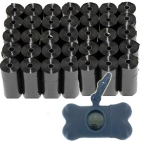 700 Poop Bag Shop (TM) Dog Waste Bags, Pet Waste Bags, Durable Premium Bulk Refill Rolls , Blue/Black Color + FREE DISPENSER