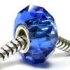 Sterling Silver Birthstone Crystal Sapphire Blue European Bead Charm September