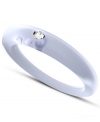 Stackable style with a hint of sparkle! DUEPUNTI's unique ring is crafted from sky blue-colored silicone with a round-cut diamond accent. Set in silver. Ring Size Small (4-6), Medium (6-1/2-8) and Large (8-1/2-10)