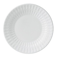 Embossed with clean, geometric patterns comprised of subtle diamond shapes, this attractive set of dinnerware is crafted in pure white bone china for a mannered elegance that complements your finest table setting. Embossed with clean, geometric patterns comprised of subtle diamond shapes, this attractive set of dinnerware is crafted in pure white bone china for a mannered elegance that complements your finest table setting.