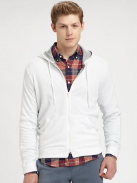 Comfortable contrasting jersey lining adds extra warmth to this waffle knit zip hoodie.Drawstring tiesHooded backZip closureFront pouch pocketBanded cuffs and hemHand washImportedThis style runs true to size. We recommend ordering your usual size for a standard fit. Comfortable contrasting jersey lining adds extra warmth to this waffle knit zip hoodie.Drawstring tiesHooded backZip closureFront pouch pocketBanded cuffs and hemHand washImportedThis style runs true to size. We recommend ordering your usual size for a standard fit.