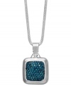 Add shape to your style in Giani Bernini's dazzling design. Blue-hued crystals add dimension to a polished sterling silver setting and square-shaped pendant. Approximate length: 18 inches. Approximate drop: 1 inch.