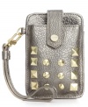 Give your gadget some attitude with this studded PDA case from Steve Madden, featuring a versatile wristlet strap. Slip it in your handbag or wear it on its own, for an edgy way to stay organized.
