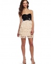 As U Wish Juniors Strapless Satin and Tulle Dress