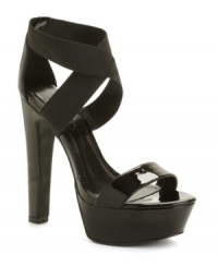 Lights, camera, action. Be ready to shine because you won't be slipping under the radar in the Pattina platform sandals by Jessica Simpson. Lights, camera, action. Be ready to shine because you won't be slipping under the radar in the Pattina platform sandals by Jessica Simpson.