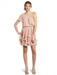 Jessica Simpson Women's One Shoulder Circular Ruffle Dress Jessica Simpson Women's One Shoulder Circular Ruffle Dress