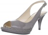 Nine West Women's Sharina Slingback Pump,Grey Synthetic,10 M US