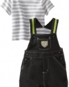 Little Me Baby-boys Newborn Safari Shortall Set, Grey, 9 Months