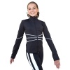 ChloeNoel Black White Stripe Skating Jacket Adult M