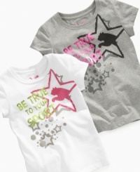 Style star. She'll stand out for her sporty looks in this fun graphic tee from Puma. Style star. She'll stand out for her sporty looks in this fun graphic tee from Puma.