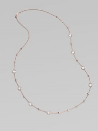 From the Rock Candy Collection. Circles of faceted clear quartz shimmer on an 18k gold and sterling silver chain finished in 18k rose goldplating.Clear quartz 18k gold and sterling silver with 18k rose goldplating Length, about 37 Lobster clasp Imported From the Rock Candy Collection. Circles of faceted clear quartz shimmer on an 18k gold and sterling silver chain finished in 18k rose goldplating.Clear quartz 18k gold and sterling silver with 18k rose goldplating Length, about 37 Lobster clasp Imported