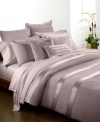 This Essentials Dusk duvet cover from Donna Karan adds elegance and comfort to your bed with perfectly tailored alternating rows of shiny and matte silk charmeuse. Button closure.