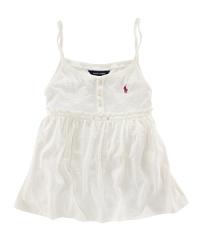 Pretty tank in soft cotton jersey features a sweet empire waist silhouette. Pretty tank in soft cotton jersey features a sweet empire waist silhouette.