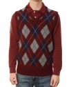 Polo Ralph Lauren Men's V-Neck Sleeveless Sweater Maroon w/Argyle-Medium