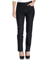 These Not Your Daughter's Jeans offer a slimming silhouette in a dressy, dark wash that's so versatile. Rhinestones at the back pockets add a fun touch of sparkle! These Not Your Daughter's Jeans offer a slimming silhouette in a dressy, dark wash that's so versatile. Rhinestones at the back pockets add a fun touch of sparkle!