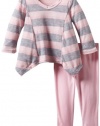 Splendid Littles Baby-Girls Infant Lily Stripe Tunic Set, Pink Ribbon, 18-24 Months