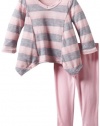 Splendid Littles Baby-Girls Infant Lily Stripe Tunic Set, Pink Ribbon, 18-24 Months