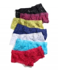 Light-catching lace. JT Intimates added a touch of sparkle to these cute hipsters in all your favorite colors. Style #25109LBX Light-catching lace. JT Intimates added a touch of sparkle to these cute hipsters in all your favorite colors. Style #25109LBX