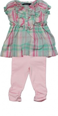 Ralph Lauren Madras Tunic & Legging Set (24 Month, Green/Pink Multi) Ralph Lauren Madras Tunic & Legging Set (24 Month, Green/Pink Multi)