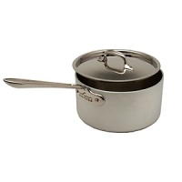 The sleek brushed aluminum exterior with stainless steel interior and polished handles makes this All-Clad cookware a must for today's streamlined kitchens. The sleek brushed aluminum exterior with stainless steel interior and polished handles makes this All-Clad cookware a must for today's streamlined kitchens.
