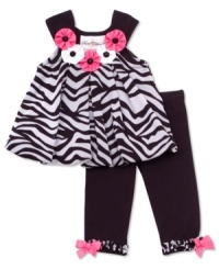 Get a little wild with this exotic animal-print tunic and legging set from Rare Editions. Get a little wild with this exotic animal-print tunic and legging set from Rare Editions.