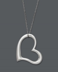 Let love shine in this smooth Giani Bernini pendant. An open-cut heart pendant features an asymmetrical design strung from a delicate chain. Crafted in sterling silver. Approximate length: 18 inches. Approximate drop: 3/4 inch. Let love shine in this smooth Giani Bernini pendant. An open-cut heart pendant features an asymmetrical design strung from a delicate chain. Crafted in sterling silver. Approximate length: 18 inches. Approximate drop: 3/4 inch.