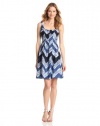 Nine West Dresses Women's Sleeveless Belted Print Dress